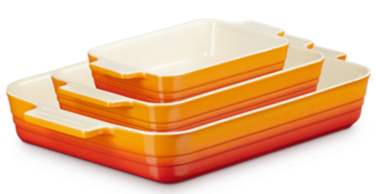 Le Creuset sett med 3 ildfaste former