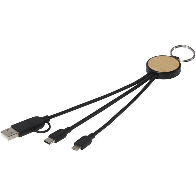 Hovedbilde Tecta 6-i-1 ladekabel av resirkulert plast/bambus ...